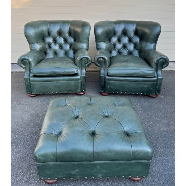American Ralph Lauren Leather Writer’s Chairs- Set of 2 For Sale - Image 3 of 12