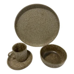 Mid Century Martz Studios Ceramic Matte Plate Bowl Dinnerware Set- 31 PCS