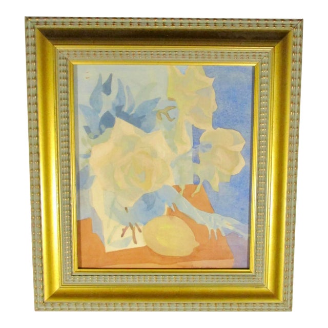 Floral Watercolor Still-Life by Tranerman Circa 1980s For Sale