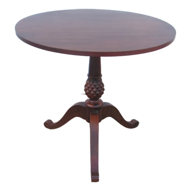 Ethan Allen British Classics Cherry Side Table Piecrust Table For Sale