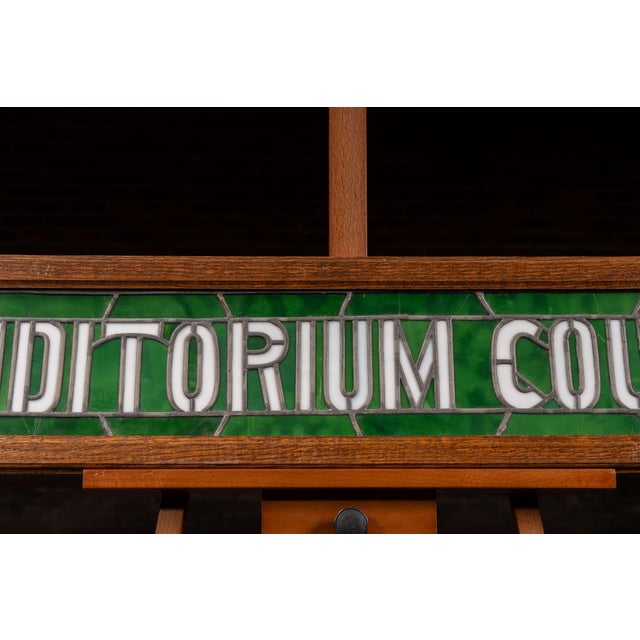 Antique “Auditorium Court” Stained Glass Transom Sign For Sale In Chicago - Image 6 of 10
