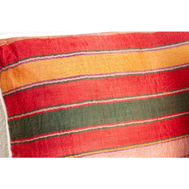 1980s Pair of Anjar Mashru Lumbar Pillows For Sale - Image 5 of 7
