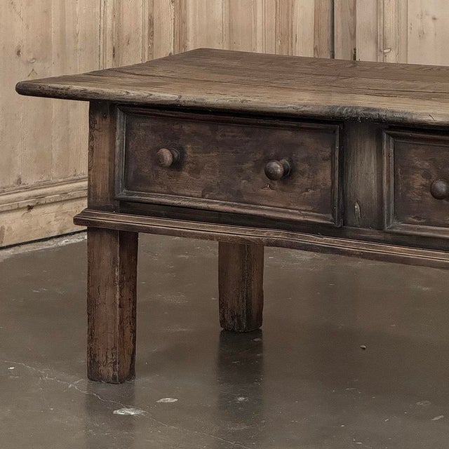 18th Century Rustic Country French Solid Oak Coffee Table For Sale - Image 9 of 18
