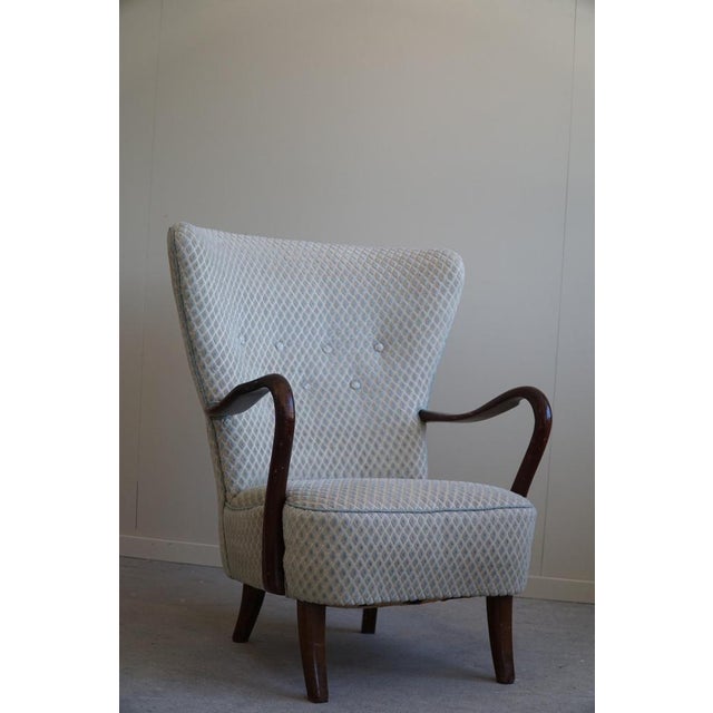 Set of Danish Modern Lounge Chair with Footstool in Beech by Slagelse Mobelvaerk, 1960s For Sale - Image 15 of 18