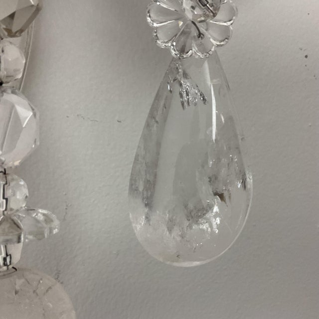 Late 19th Century Electrified French Bronze Wall Sconces With Rock Crystal - a Pair For Sale - Image 13 of 16