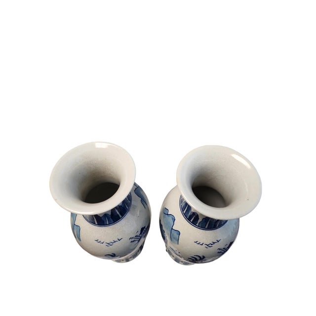 1950s 20th Century Pair of Chinese Qianlong Baluster Vases For Sale - Image 5 of 7