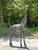 Hollywood Regency Vintage Boho Monumental Patinated Bronze Giraffe Sculpture For Sale - Image 3 of 11