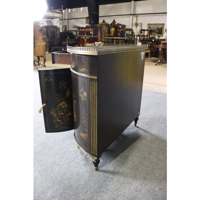 Theodore Alexander New Old Stock Painted Chinoiserie Demilune Commode For Sale - Image 12 of 15