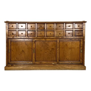 Art Deco Italian Wooden Sideboard with Drawers and Compartment, 1930s For Sale