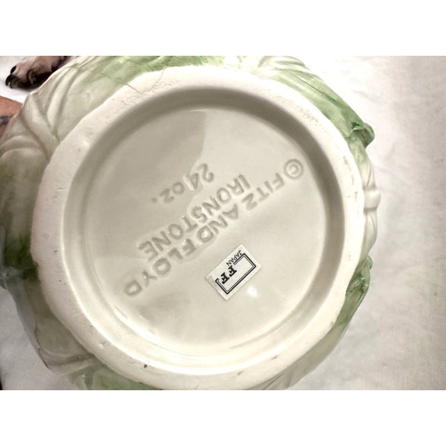 Fitz and Floyd "Vegetable Garden" Cabbage Soup & Saucer Set For Sale In Palm Springs - Image 6 of 8