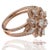 18k 750 Solid Rose Gold Floral Natural Diamond Ring, Size 7 For Sale - Image 9 of 13
