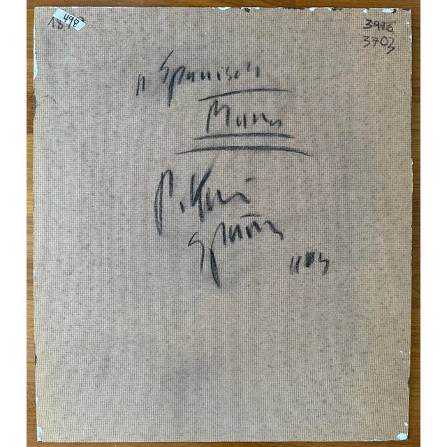 Blue 1969 “Spanish Man” Original Painting by Artist Peter Keil For Sale - Image 8 of 8