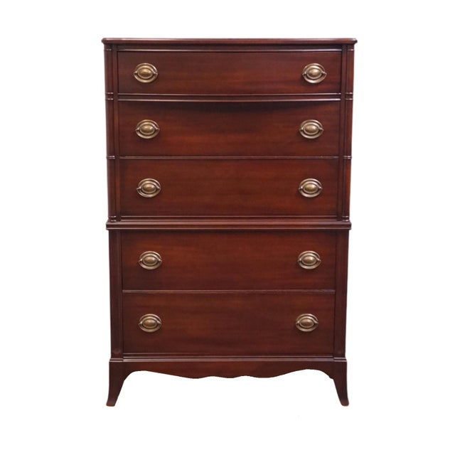 Traditional Huntley Furniture Solid Mahogany Traditional Duncan Phyfe Style 34" Chest of Drawers 1850 For Sale - Image 3 of 14