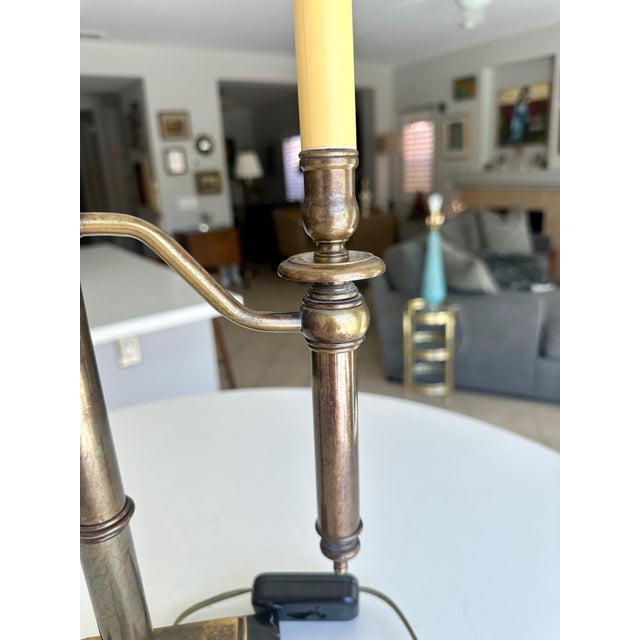 Brass French Directoire Style Bouillotte Tole Table Lamp For Sale - Image 12 of 16