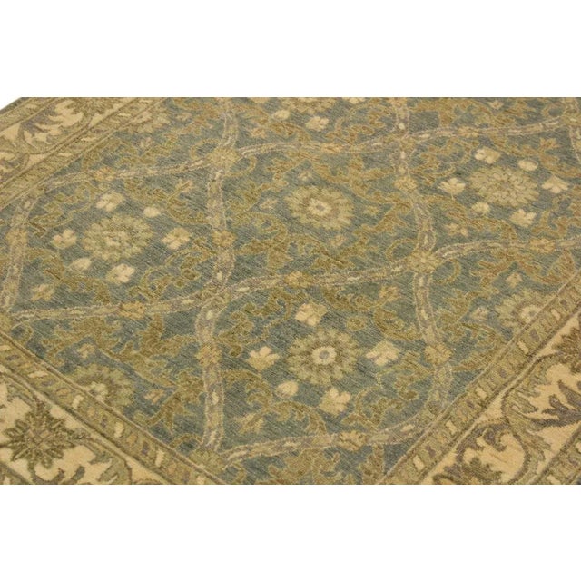 1990s 1990s Contemporary Kafkaz Light Blue & Ivory Hand-Knotted Rug - 4'1 X 5'10 For Sale - Image 5 of 8