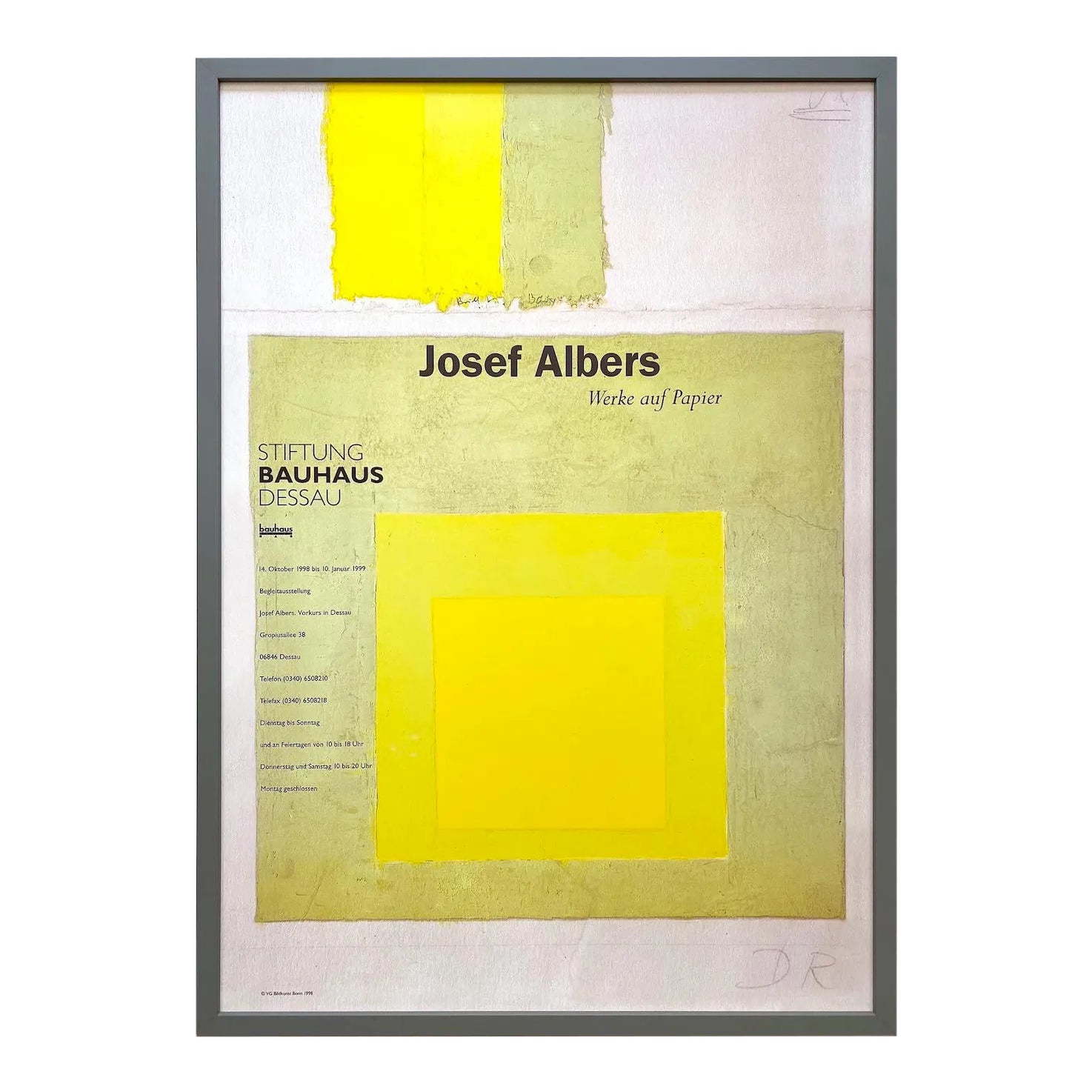Josef Albers Vintage 1998 Lithograph Print Bauhaus Museum Framed