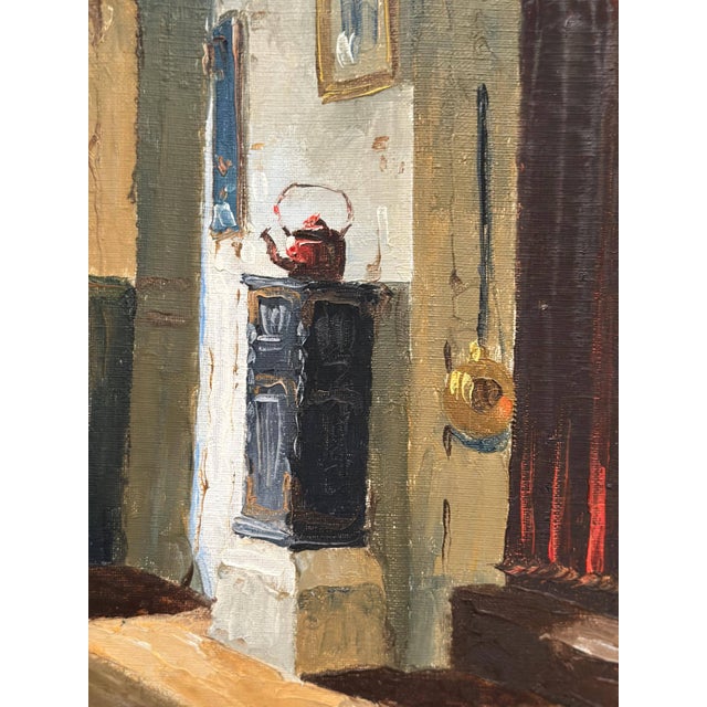 Osvald Rasmussen, Kitchen, 1960s, Oil on Canvas For Sale - Image 6 of 11