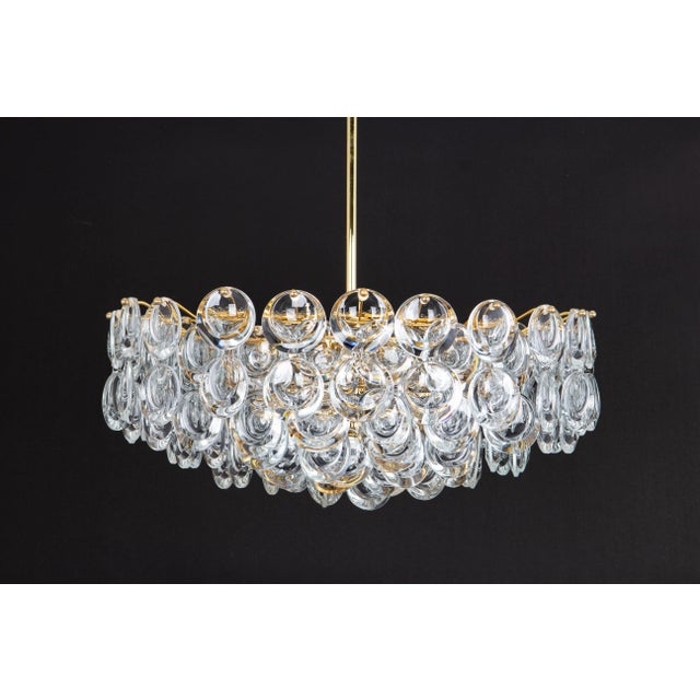 Gilt Brass Crystal Chandelier by Palwa, 1970s For Sale - Image 4 of 11