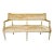 Vintage French Neoclassical Louis XVI Style Giltwood & Painted Settee With Champagne Velvet Upholstery For Sale