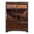 Vintage Zebra Wood Japanese Cabinet with Sliding Doors and Curving Open Shelves For Sale