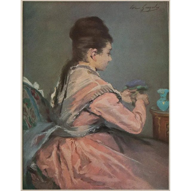 Rose 1951 After Eva Gonzales "The Bouquet of Violets", First Edition Impressionist Parisian Lithograph For Sale - Image 8 of 8