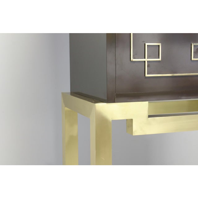 Vintage Art Deco Style Bar Cabinet in Brass, 1968 For Sale - Image 12 of 15
