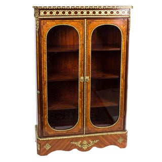 19th Century Victorian Burr Walnut Low Display Cabinet For Sale