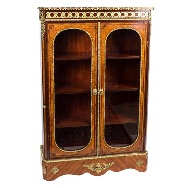19th Century Victorian Burr Walnut Low Display Cabinet For Sale