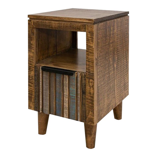 Giza Solid Wood 1-Drawer Side Table For Sale