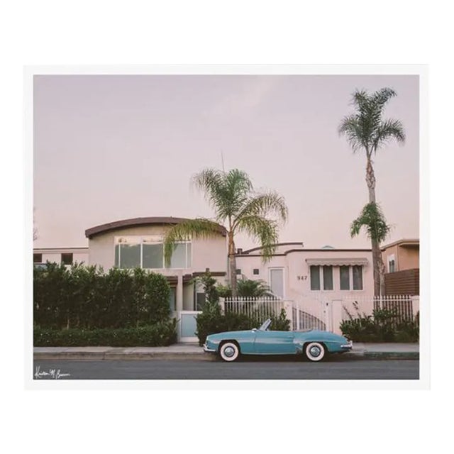 "Laguna Beach Blue Benz" - Limited Edition Fine Art Photo - Horizontal 24"x36" - Coastal California Vintage Mercedes Benz Photo by Kristen M Brown For Sale