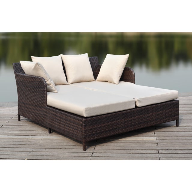 Outdoor Daybed in Brown & Sand For Sale In Philadelphia - Image 6 of 7