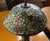 Vintage Tiffany-Style Cobweb Artisanal Lead Glass Lamp With Heavy Mosaic Base For Sale - Image 12 of 13