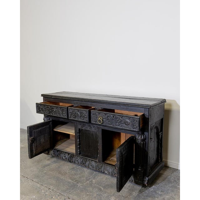 19th Century Carved Oak Sideboard Buffett For Sale - Image 4 of 13