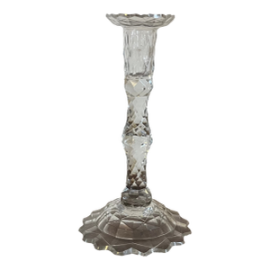 Antique 18th Century English Georgian Anglo Irish Blown Glass Cut Crystal Candlestick