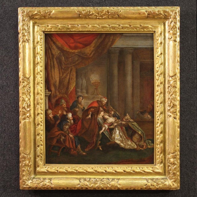 French Artist, Esther Fainting Before Ahasuerus, 1770, Oil on Canvas For Sale - Image 16 of 16