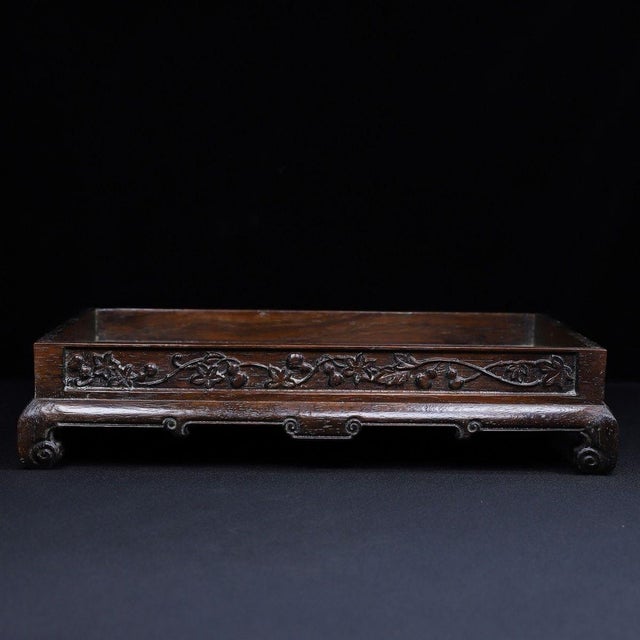 Chinese Huali Rosewood Carved Tea Tray / Display Stand For Sale In Los Angeles - Image 6 of 9