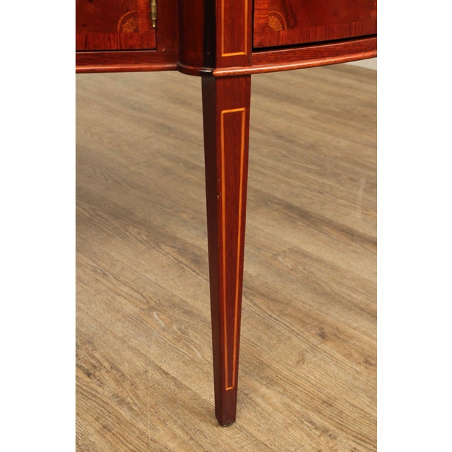 Hepplewhite Style Banded Mahogany Demilune Sideboard For Sale - Image 13 of 18