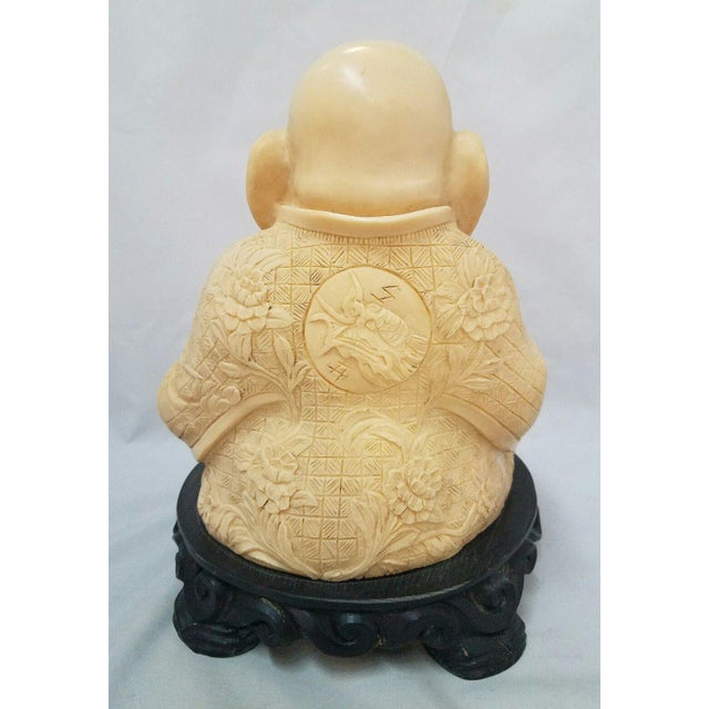 1960s Asian Antique Cream Carved Soapstone Buddha Statue Chairish
