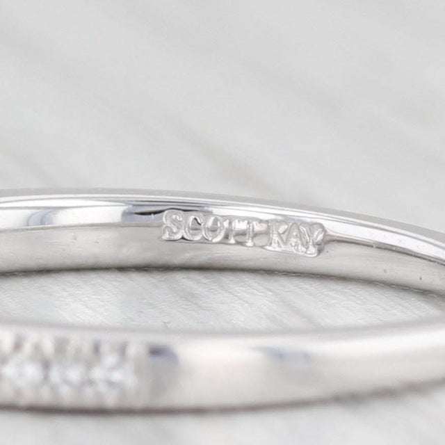 Metal Scott Kay Diamond Wedding Band 14k White Gold Size 6.5 Stackable Ring For Sale - Image 7 of 9