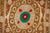 Suzani Tablecover – Tan Beige Textile With Emerald & Red Boho Details 3'9'' X 4'2'' For Sale In New York - Image 6 of 10