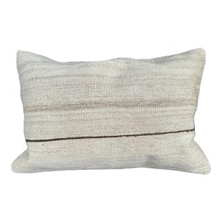 Turkish Hemp Pillow Cushion Natural Beige Brown Pillow Cushion Cover 16" x 24" For Sale