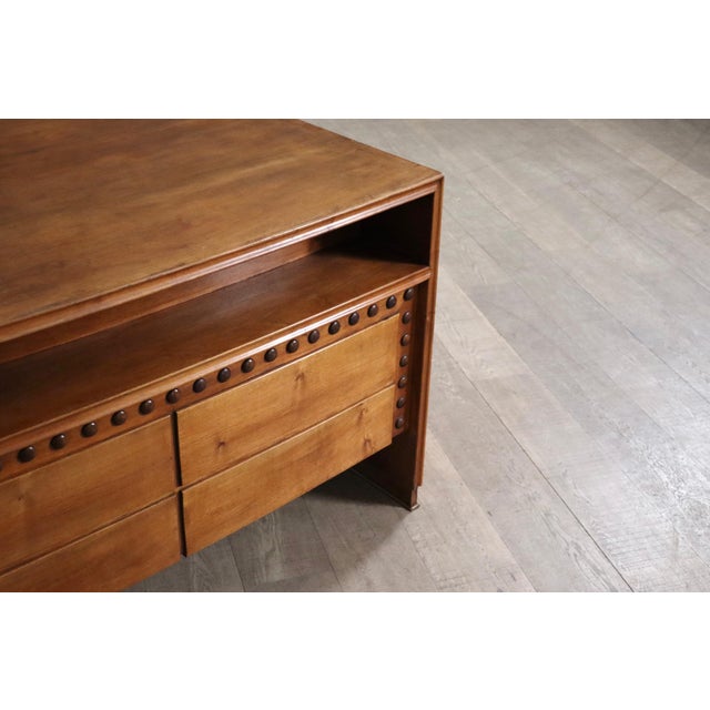 Curved Director's Desk in Walnut, Italy, 1940s For Sale - Image 10 of 18