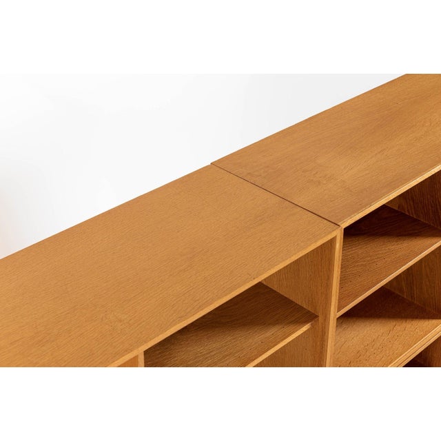 Danish Modern Oak Modular Wall Unit, Mid Century Bookcase Display Cabinet For Sale - Image 12 of 18