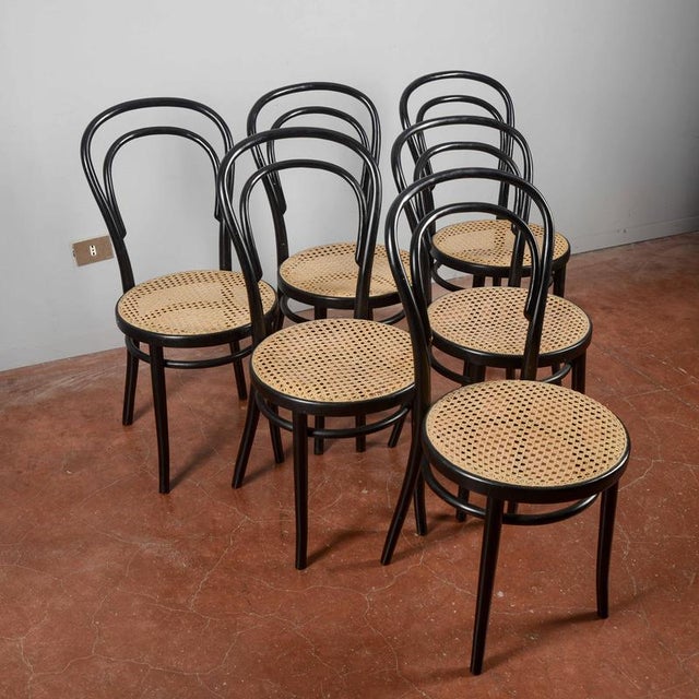 This refined set of 6 thonet-style chairs represents a timeless classic of industrial antiques, perfect for those seeking...