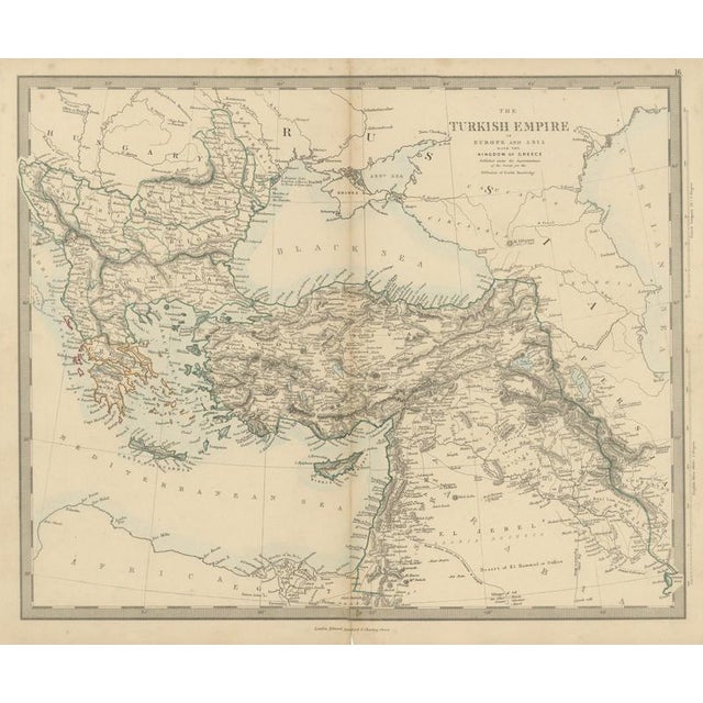 Antique Map of the Turkish Empire and Greece, 1858 For Sale - Image 9 of 9