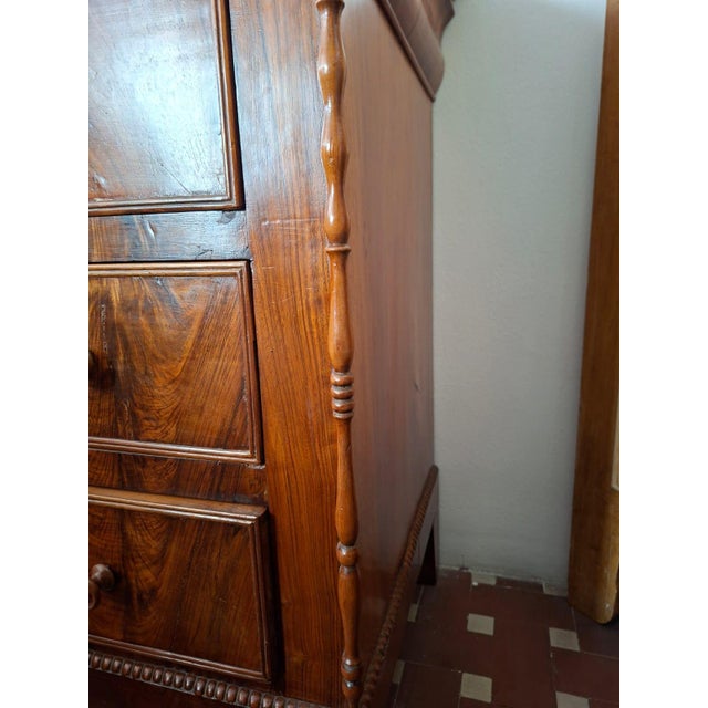 Wood Chest of Drawers in Walnut, 1890 For Sale - Image 7 of 18