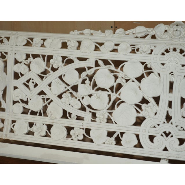 Victorian Nasturtium Pattern Garden Bench from Coalbrookdale, 1870 For Sale - Image 5 of 18