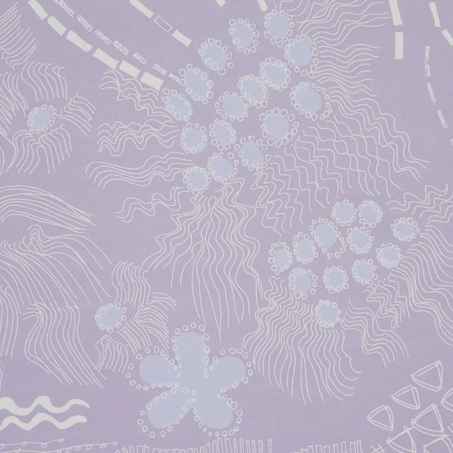 Tribal Schumacher X Clements Ribeiro Haven Wallpaper in Lilac - 10 Yards For Sale - Image 3 of 5