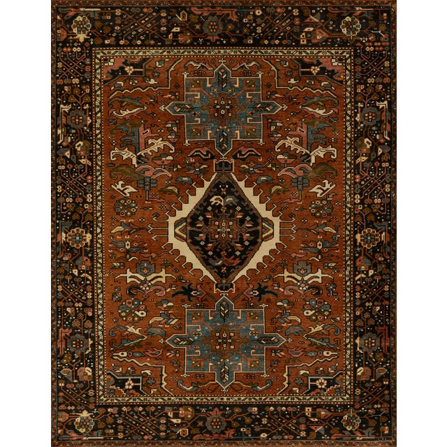 Momeni Karajeh Red Hand Knotted Area Rug 5' X 8' For Sale