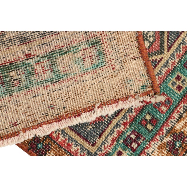 Textile Vintage Oushak Rug With Polychromatic Geometric Medallions, From Rug & Kilim For Sale - Image 7 of 7